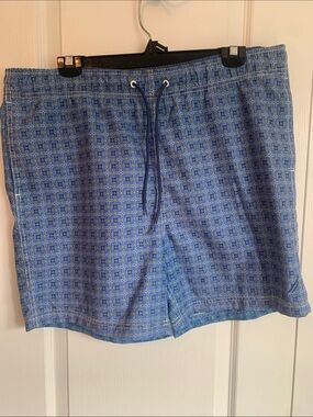 Nautica Blue Patterned Men’s Swim Trunks